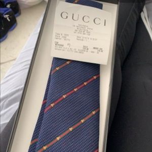 Gucci red and blue tie